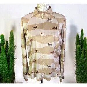 espoir equestrian 1/4 Zip UV Resistant Sun Shirt Horses Size 2XL XXL Novelty